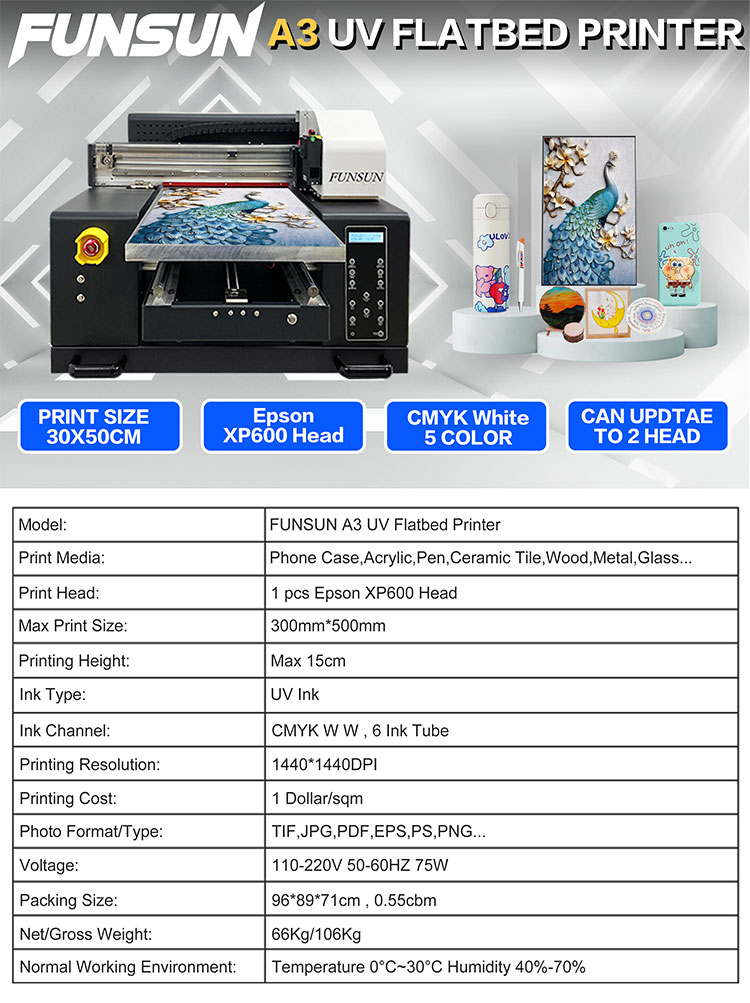 Funsun A3 UV Flatbed Printer