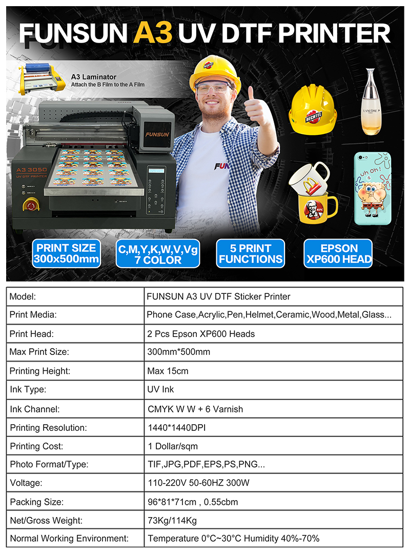 Funsun A3 UV DTF Sticker Printer