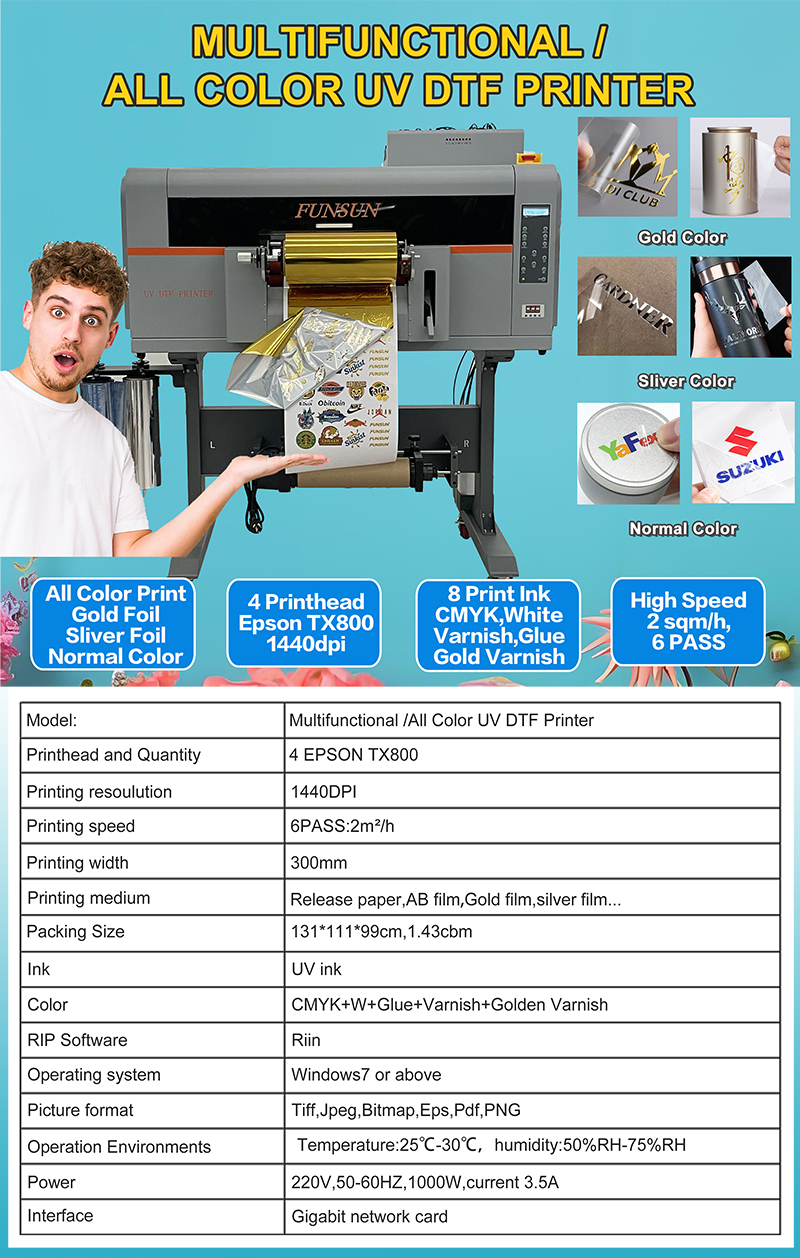 Multifunctional /All Color UV DTF Printer